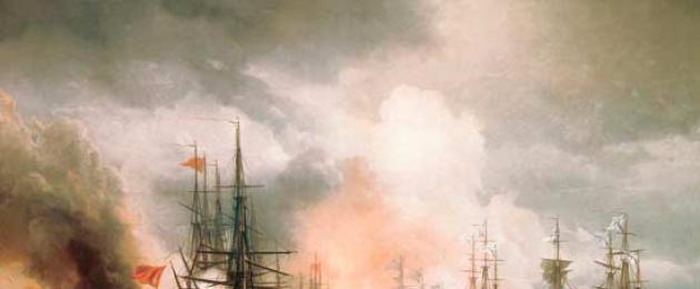 Armonía de batallas: batallas navales de Aivazovsky.  Pelea con resultados inusuales La pelea de Sinop de Aivazov