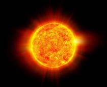 The sun short description.  Characteristics of the sun.  A powerful magnetic field is observed
