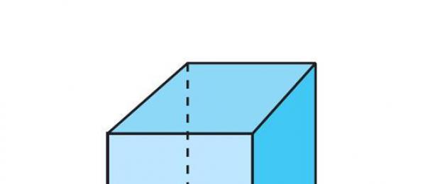 Поверхность правильной четырехугольной призмы. Как вычислить объем призмы четырехугольной? Формулы и пример задачи