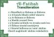 Studerar korta suror från Koranen: transkription på ryska och video